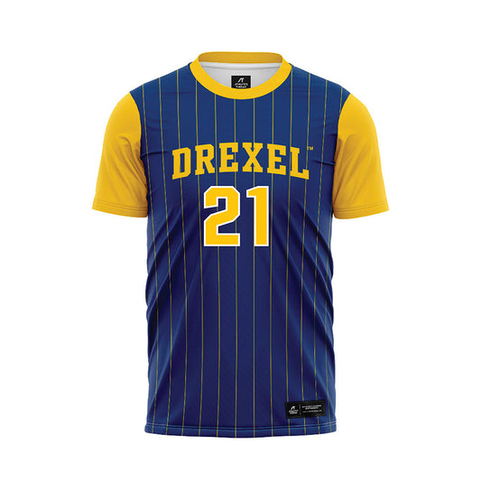 Drexel - NCAA Men's Soccer : Maximilian Haberl - Blue Soccer Jersey-0
