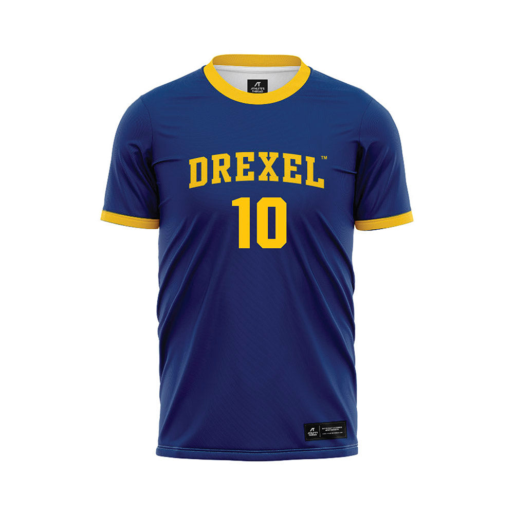 Drexel - NCAA Women's Soccer : Adriana Salzano - Blue Soccer Jersey-0