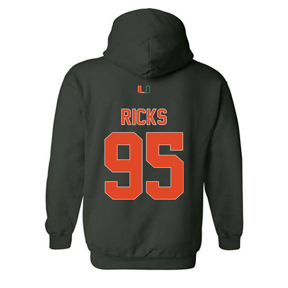 Miami - NCAA Football : Cooper Ricks - Classic Shersey Hooded Sweatshirt-1