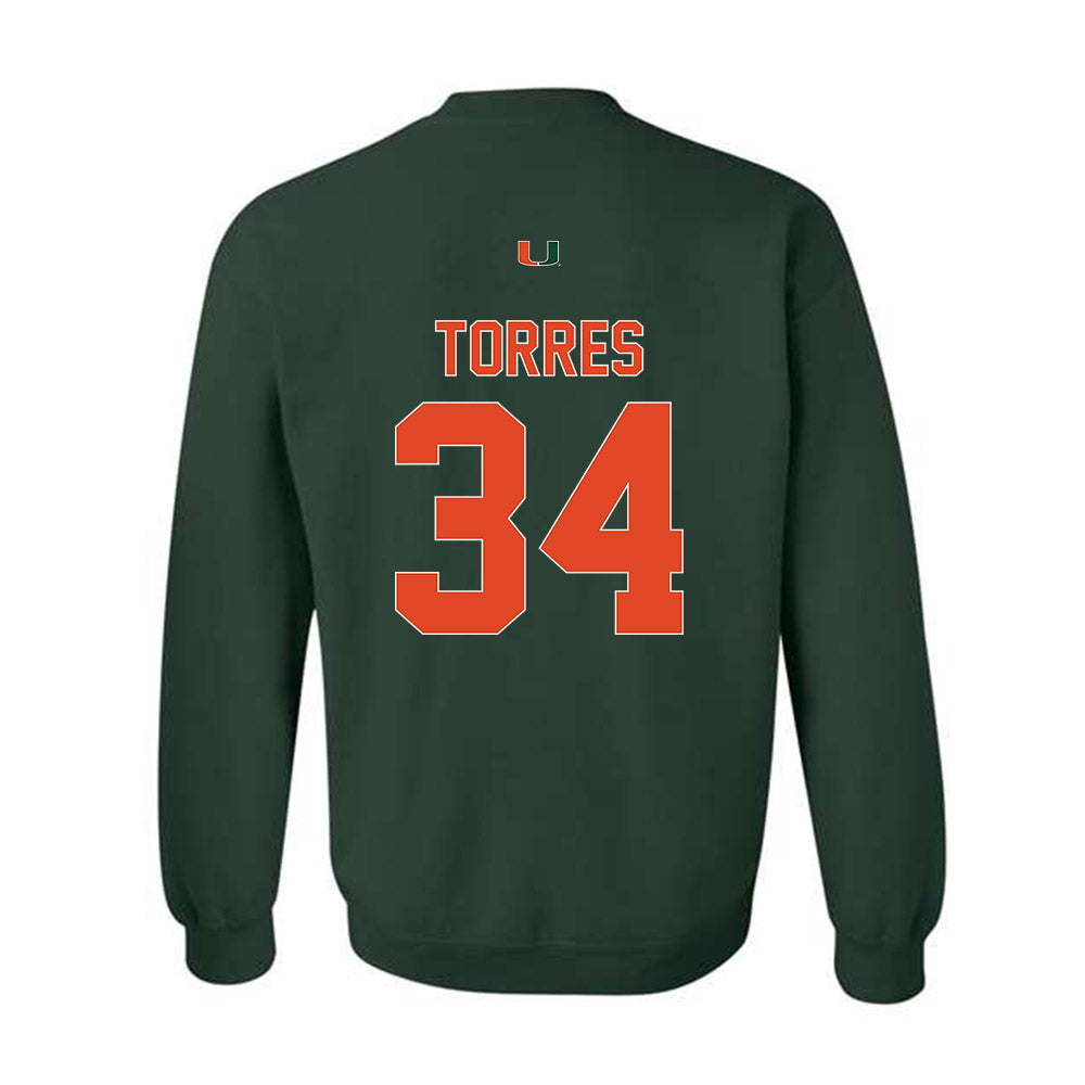 Miami - NCAA Baseball : Michael Torres - Classic Shersey Crewneck Sweatshirt-1