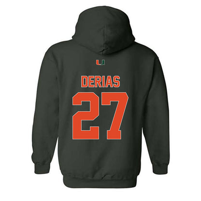 Miami - NCAA Baseball : Howard Tate DeRias - Classic Shersey Hooded Sweatshirt-1