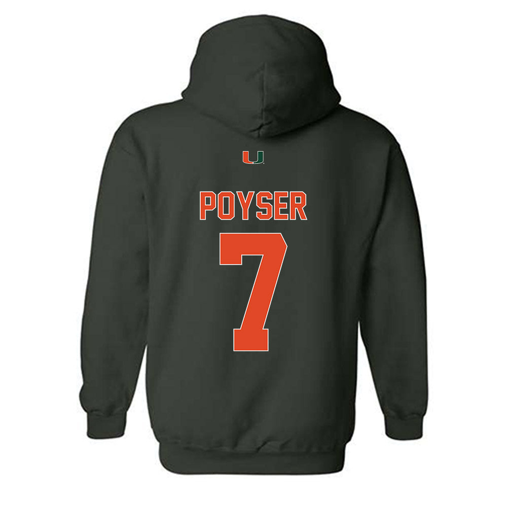Miami - NCAA Football : Zechariah Poyser - Classic Shersey Hooded Sweatshirt-1