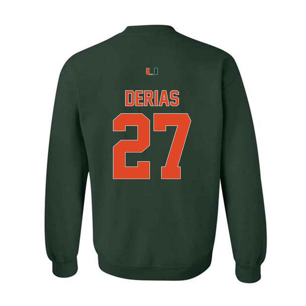 Miami - NCAA Baseball : Howard Tate DeRias - Classic Shersey Crewneck Sweatshirt-1