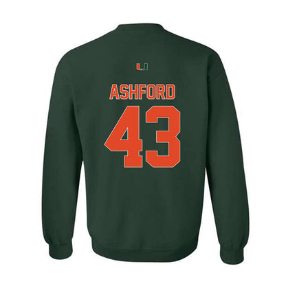 Miami - NCAA Baseball : Ryan Ashford - Classic Shersey Crewneck Sweatshirt-1