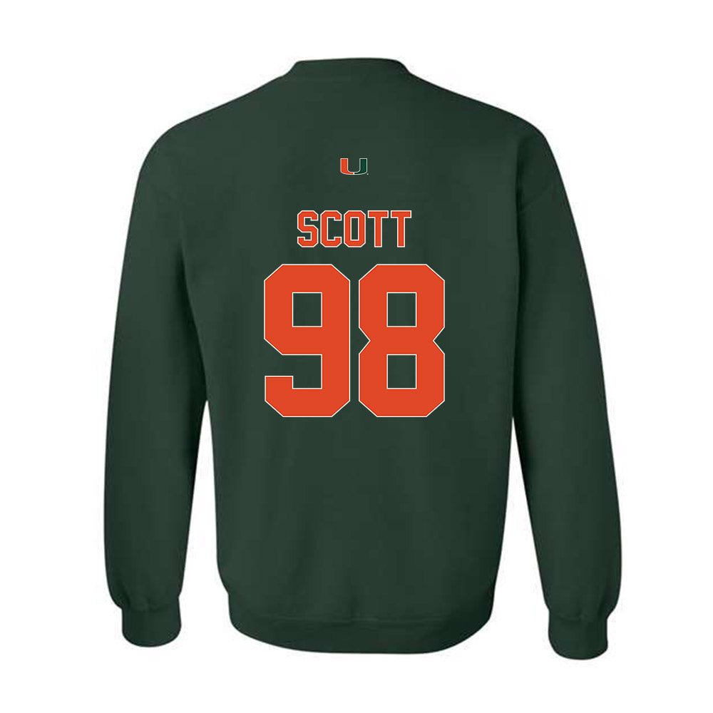 Miami - NCAA Football : Justin Scott - Classic Shersey Crewneck Sweatshirt-1