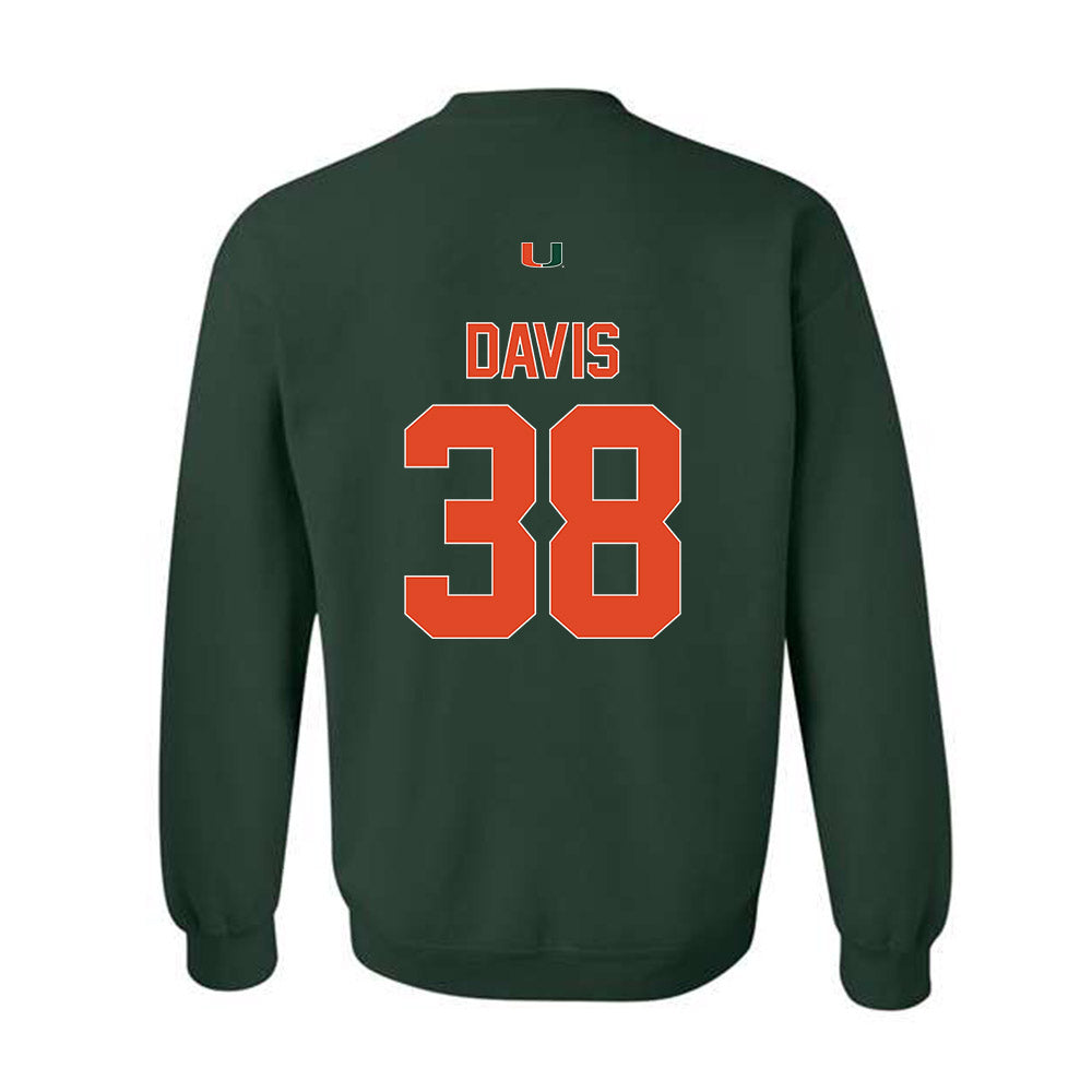 Miami - NCAA Football : Carter Davis - Classic Shersey Crewneck Sweatshirt-1