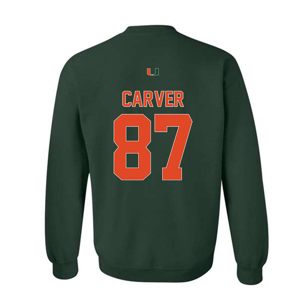 Miami - NCAA Football : Hunter Carver - Classic Shersey Crewneck Sweatshirt-1