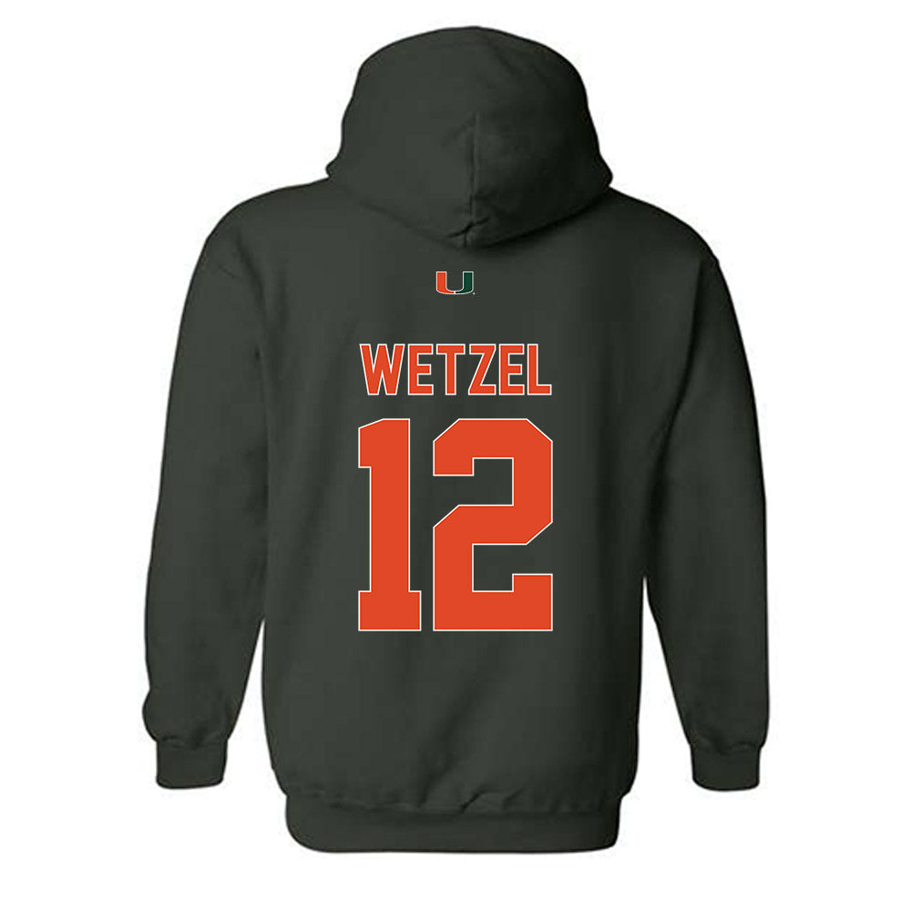 Miami - NCAA Women's Basketball : Natalie Wetzel - Classic Shersey Hooded Sweatshirt-1
