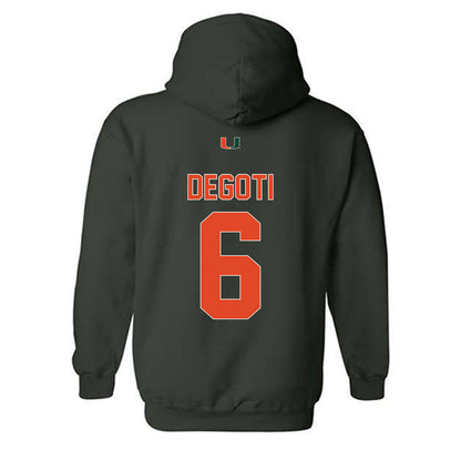 Miami - NCAA Baseball : Brandon DeGoti - Classic Shersey Hooded Sweatshirt-1