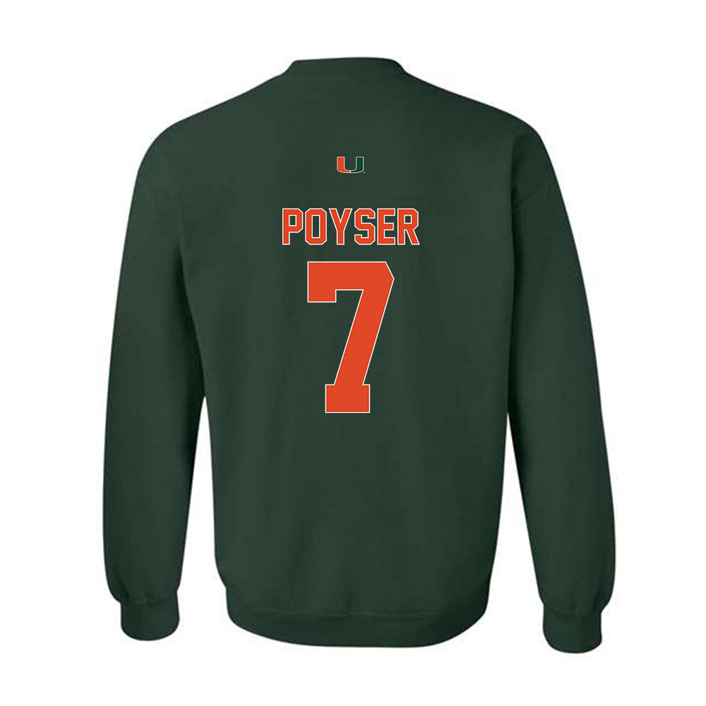 Miami - NCAA Football : Zechariah Poyser - Classic Shersey Crewneck Sweatshirt-1