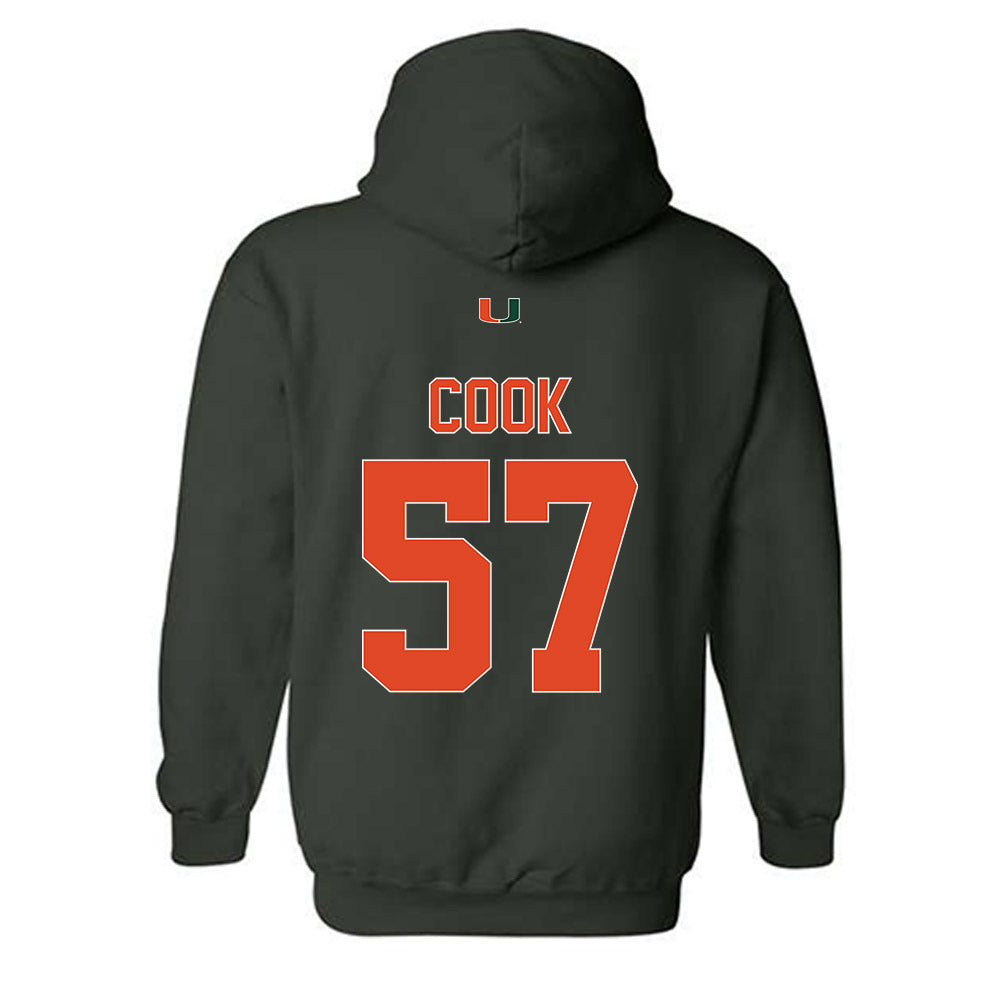 Miami - NCAA Football : Marley Cook - Classic Shersey Hooded Sweatshirt-1