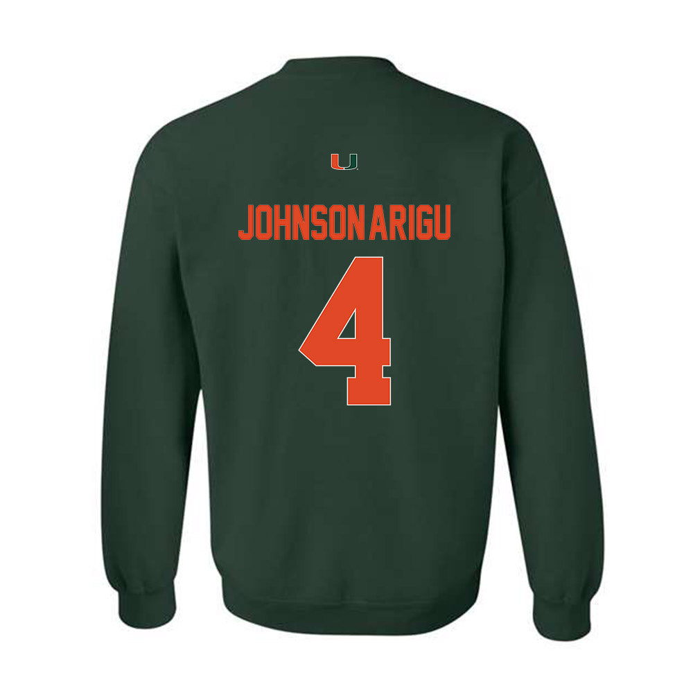 Miami - NCAA Men's Basketball : Isaiah Johnson-Arigu - Classic Shersey Crewneck Sweatshirt-1