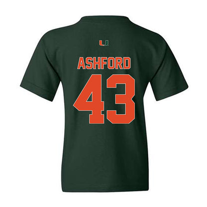 Miami - NCAA Baseball : Ryan Ashford - Classic Shersey Youth T-Shirt-1