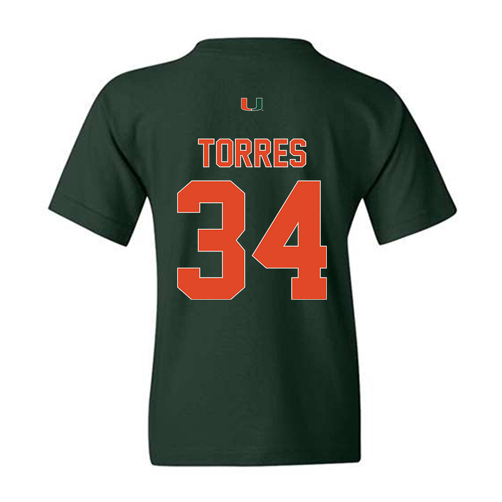 Miami - NCAA Baseball : Michael Torres - Classic Shersey Youth T-Shirt-1