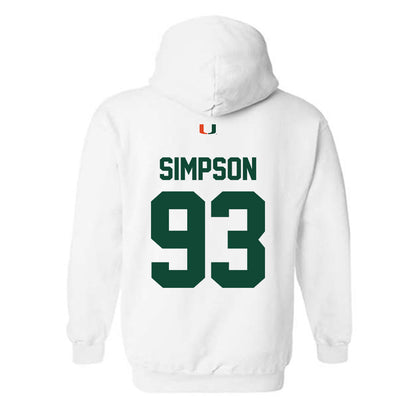 Miami - NCAA Football : Donta Simpson - Classic Shersey Hooded Sweatshirt-1