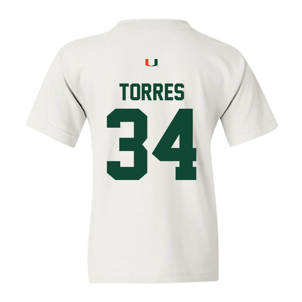 Miami - NCAA Baseball : Michael Torres - Classic Shersey Youth T-Shirt-1