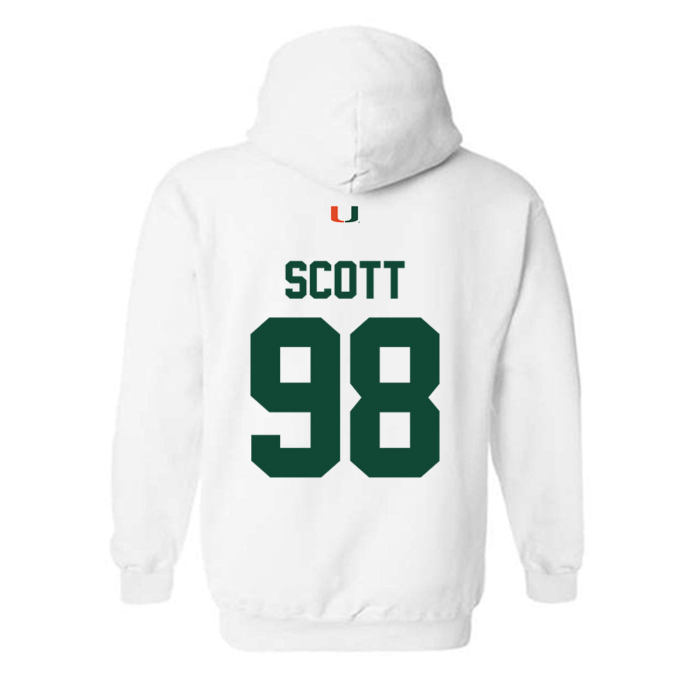 Miami - NCAA Football : Justin Scott - Classic Shersey Hooded Sweatshirt