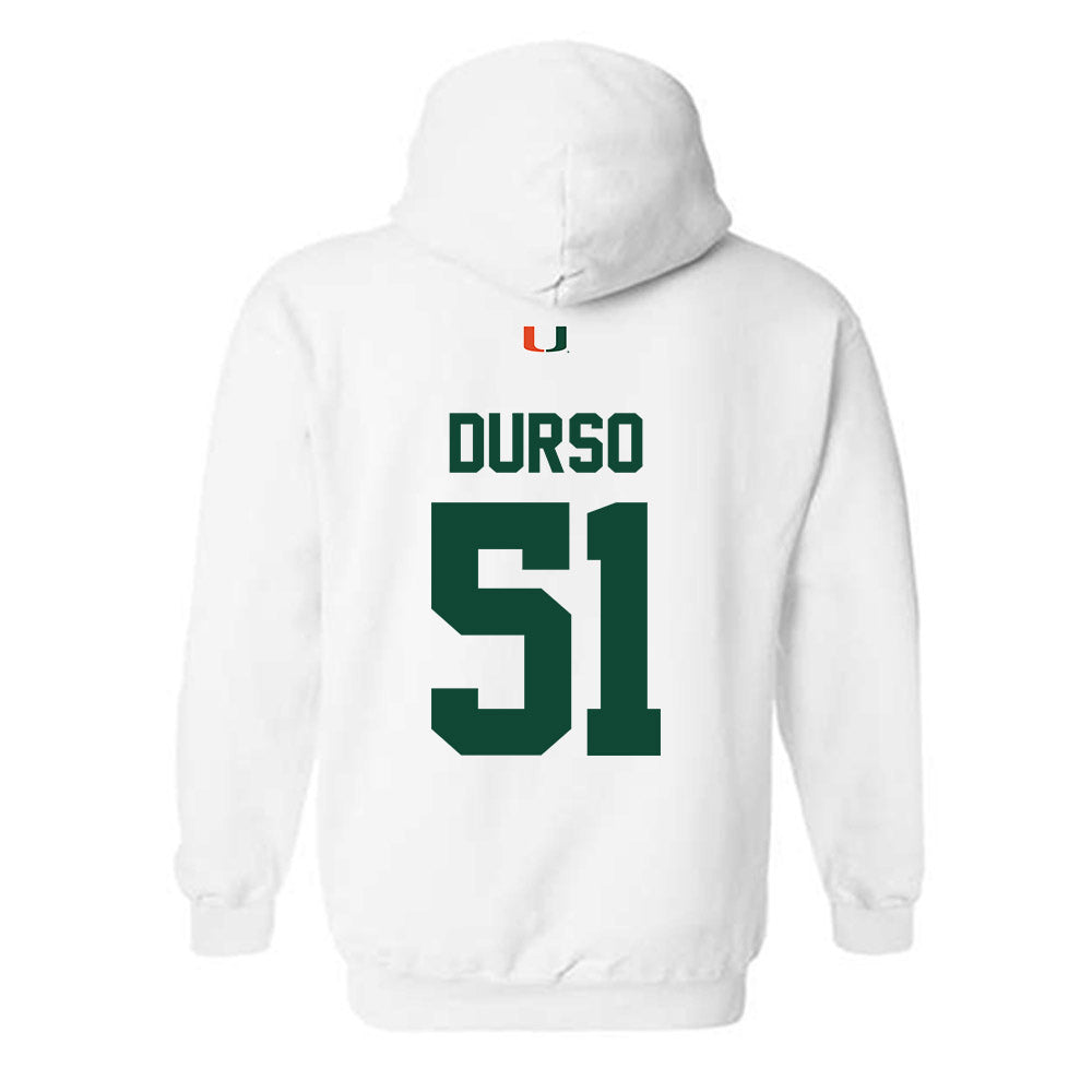 Miami - NCAA Baseball : Jack Durso - Classic Shersey Hooded Sweatshirt-1