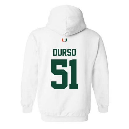 Miami - NCAA Baseball : Jack Durso - Classic Shersey Hooded Sweatshirt-1