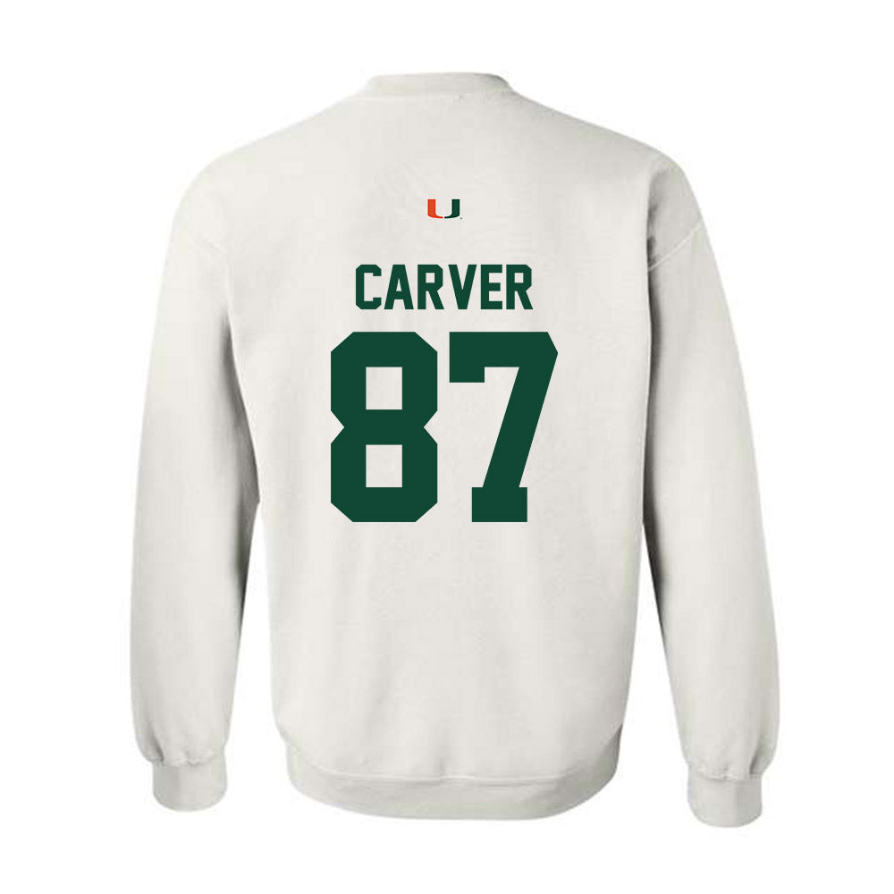 Miami - NCAA Football : Hunter Carver - Classic Shersey Crewneck Sweatshirt