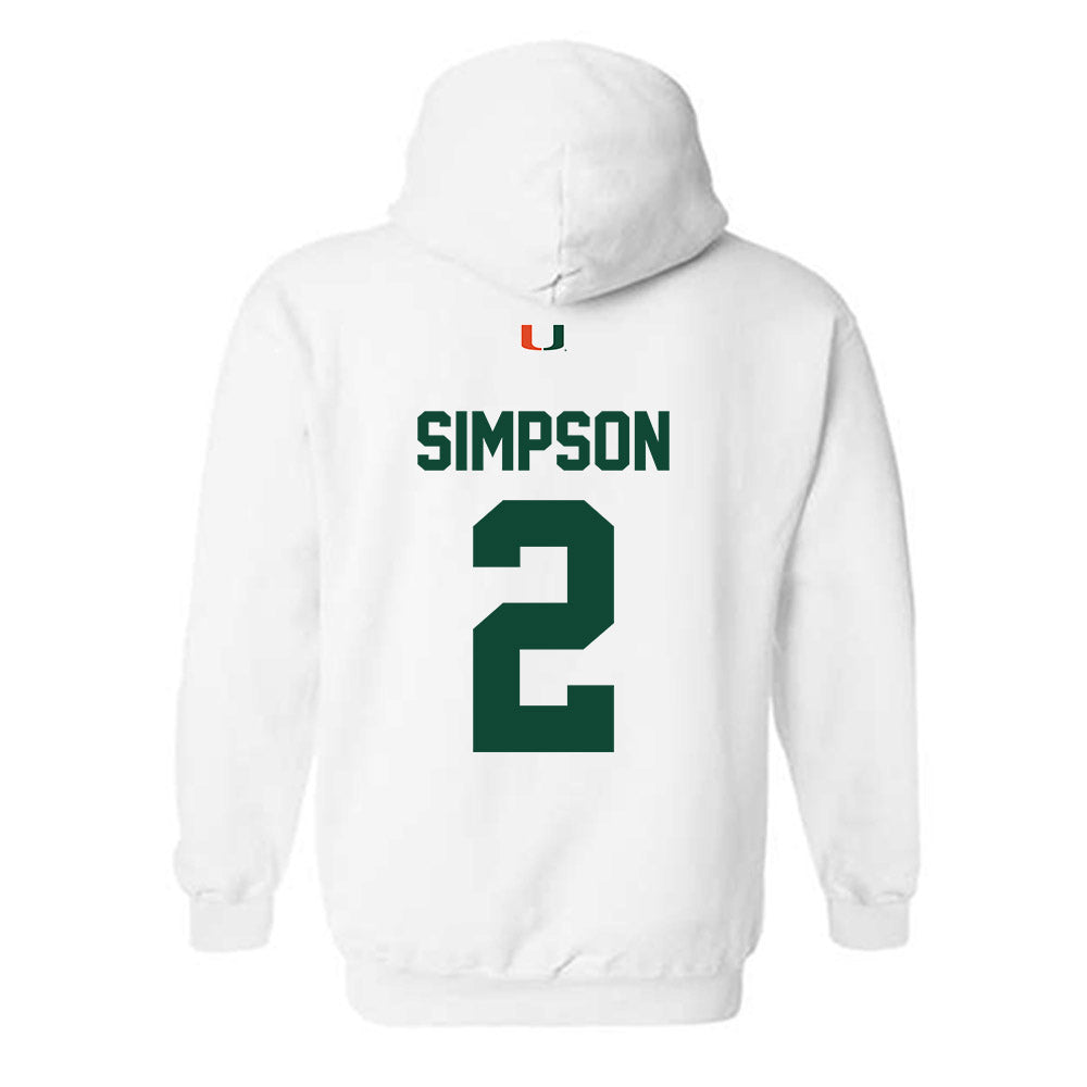 Miami - NCAA Women's Soccer : Emilie Simpson - Classic Shersey Hooded Sweatshirt-1