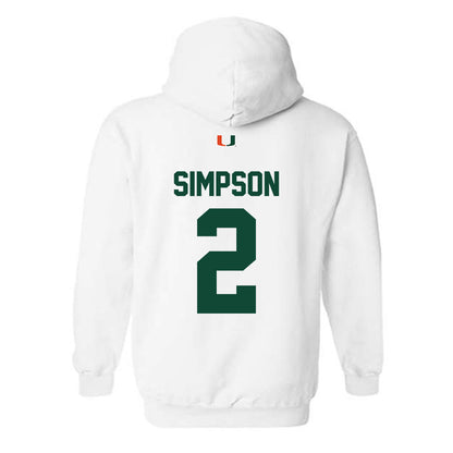 Miami - NCAA Women's Soccer : Emilie Simpson - Classic Shersey Hooded Sweatshirt-1