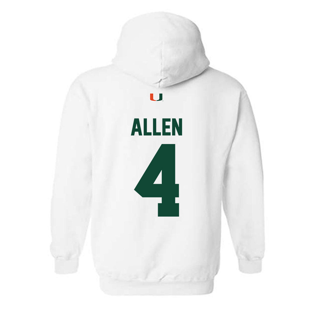 Miami - NCAA Men's Basketball : Marcus Allen - Classic Shersey Hooded Sweatshirt-1