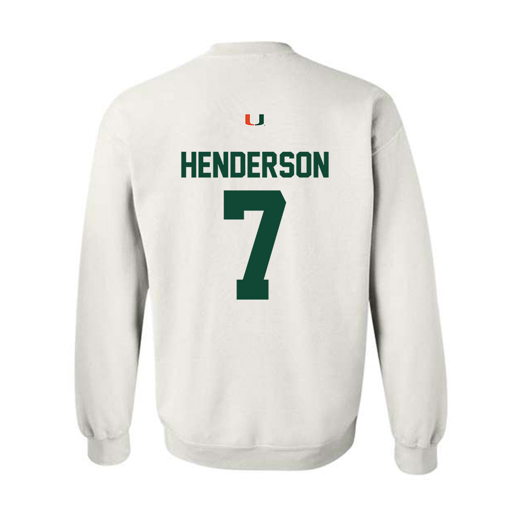 Miami - NCAA Men's Basketball : Shelton Henderson - Classic Shersey Crewneck Sweatshirt-1
