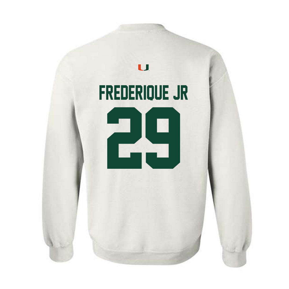 Miami - NCAA Football : Romanas Frederique Jr - Classic Shersey Crewneck Sweatshirt-1