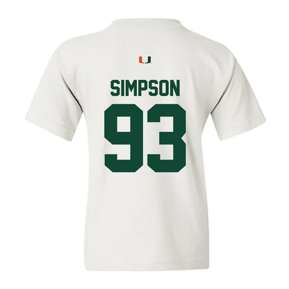 Miami - NCAA Football : Donta Simpson - Classic Shersey Youth T-Shirt-1