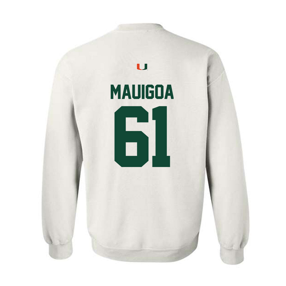 Miami - NCAA Football : Francis Mauigoa - Classic Shersey Crewneck Sweatshirt-1