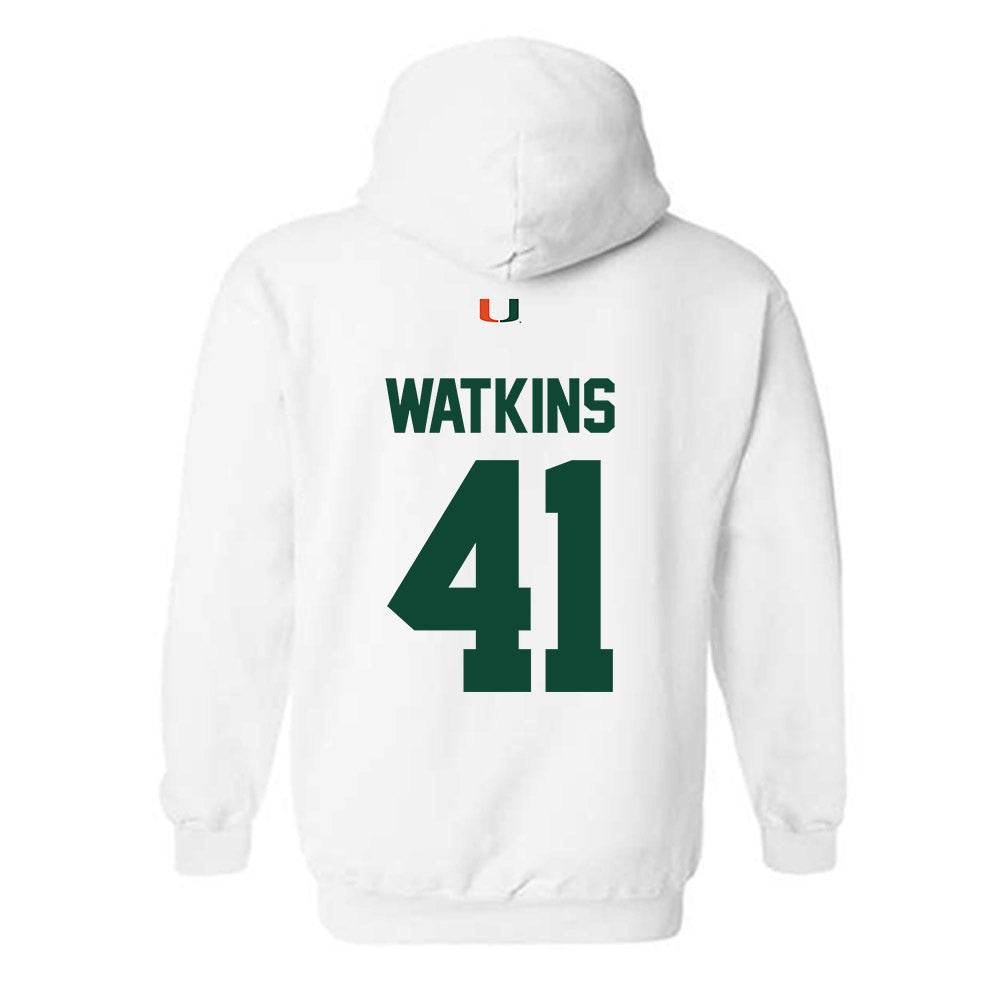 Miami - NCAA Baseball : Jailen Watkins - Classic Shersey Hooded Sweatshirt-1