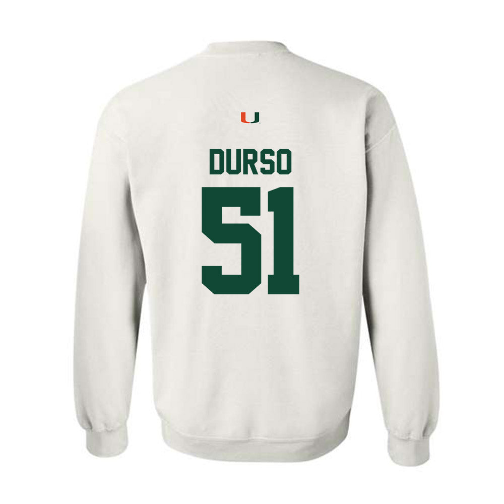 Miami - NCAA Baseball : Jack Durso - Classic Shersey Crewneck Sweatshirt-1