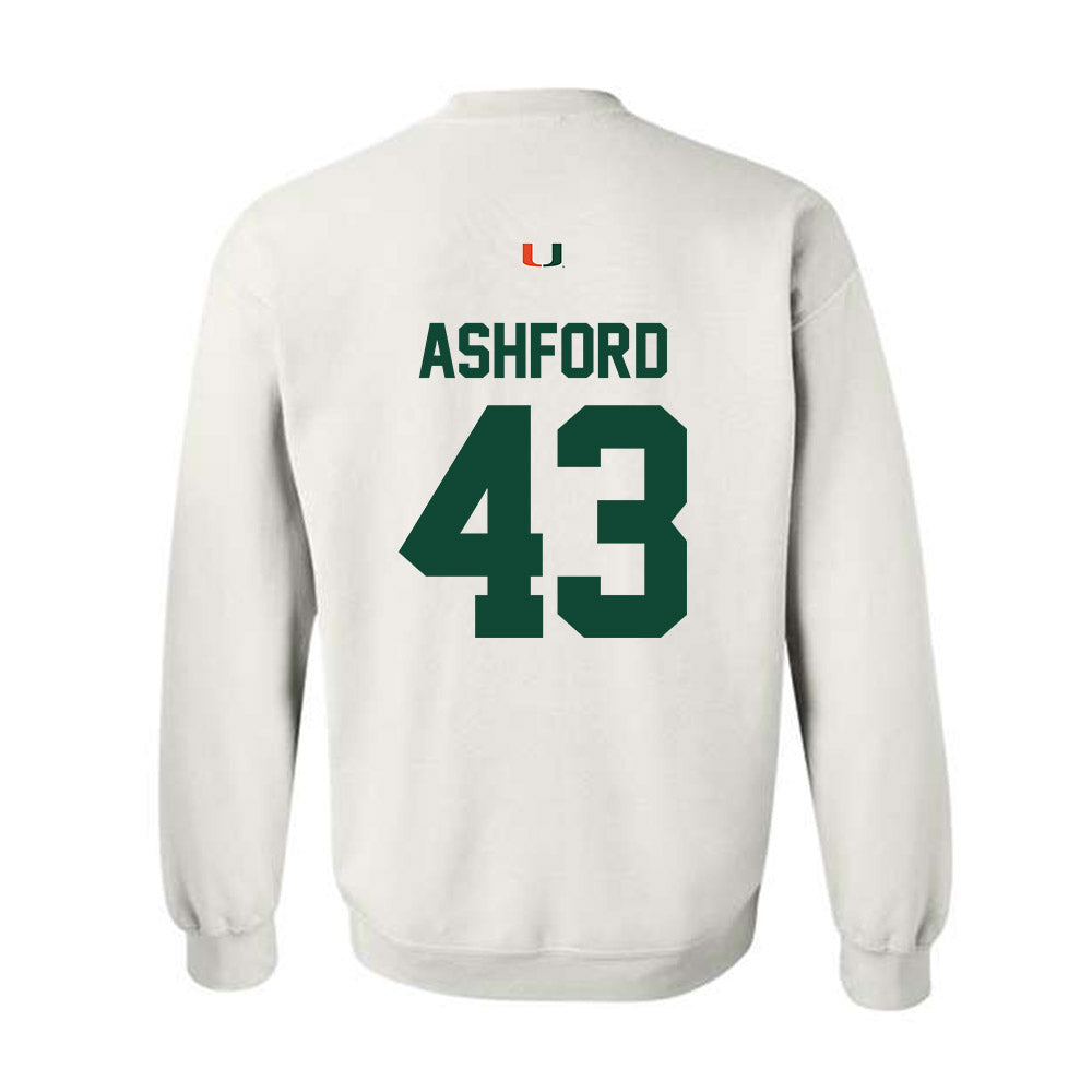 Miami - NCAA Baseball : Ryan Ashford - Classic Shersey Crewneck Sweatshirt-1