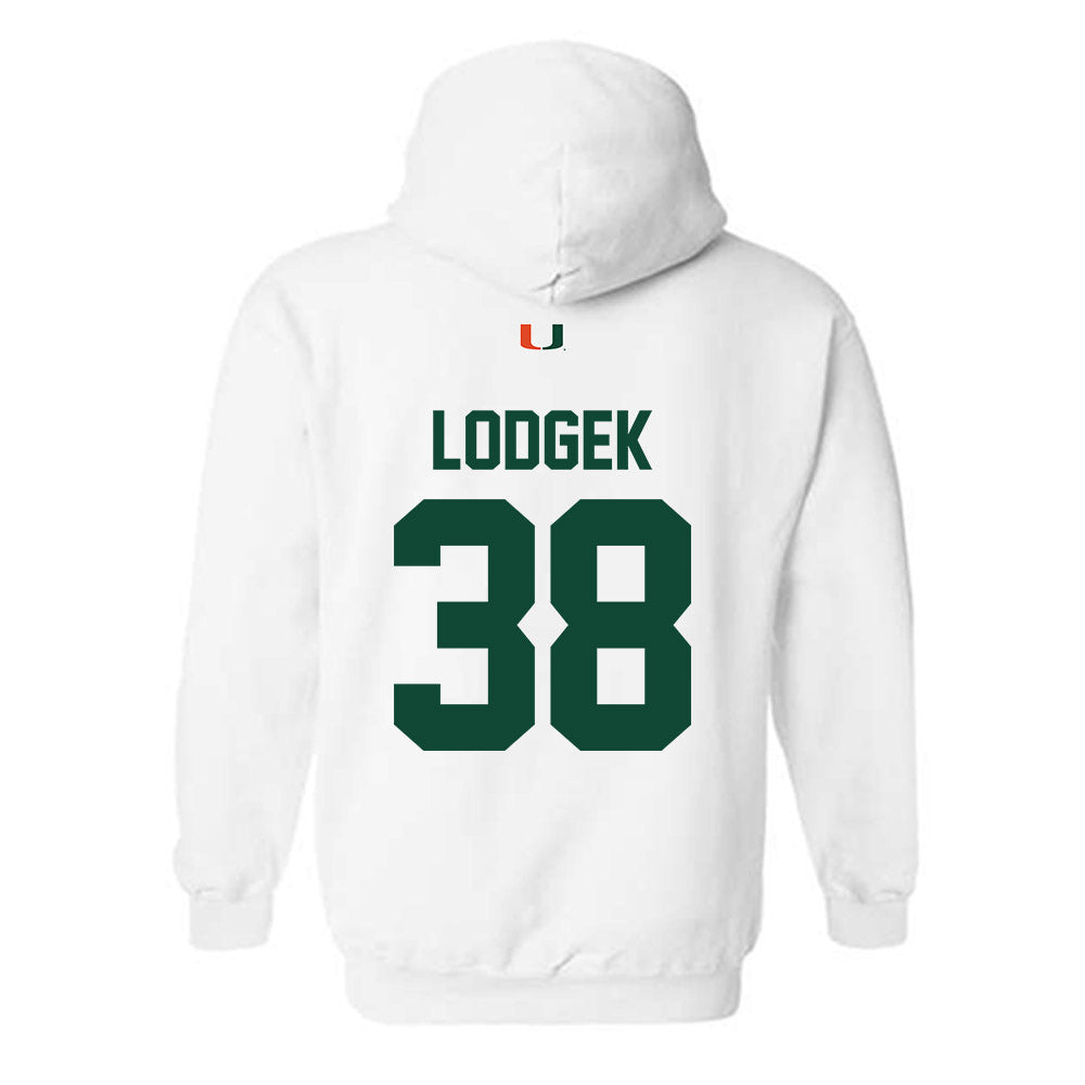 Miami - NCAA Baseball : Jake Lodgek - Classic Shersey Hooded Sweatshirt-1