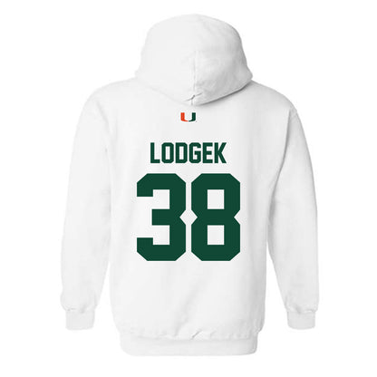 Miami - NCAA Baseball : Jake Lodgek - Classic Shersey Hooded Sweatshirt-1