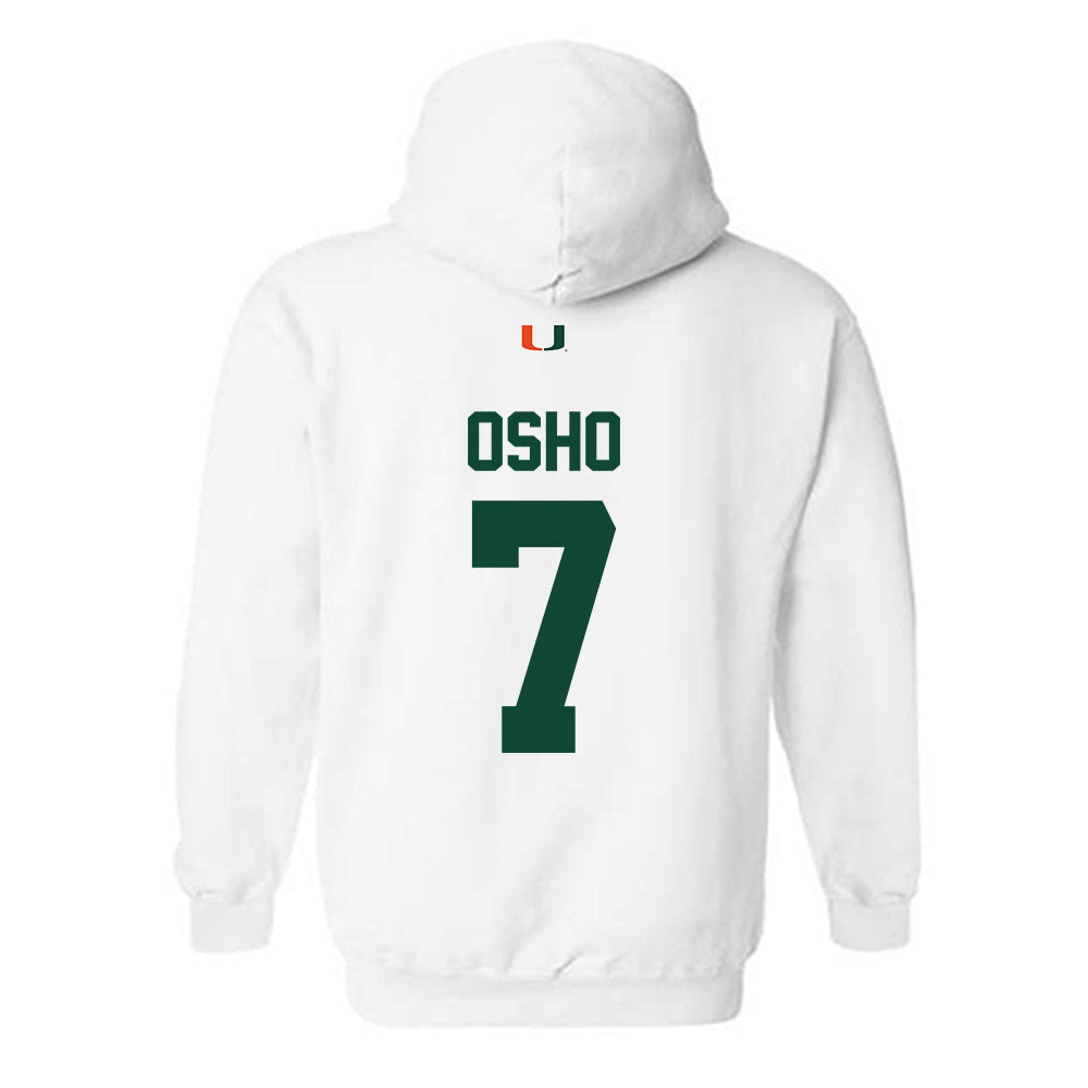 Miami - NCAA Women's Basketball : Danielle Osho - Classic Shersey Hooded Sweatshirt-1