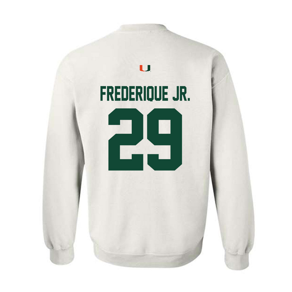 Miami - NCAA Football : OJ Frederique Jr. - Classic Shersey Crewneck Sweatshirt-1