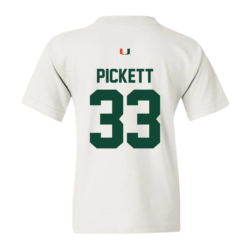 Miami - NCAA Football : Booker Pickett - Classic Shersey Youth T-Shirt-1