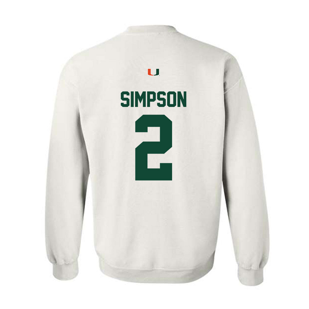 Miami - NCAA Women's Soccer : Emilie Simpson - Classic Shersey Crewneck Sweatshirt-1