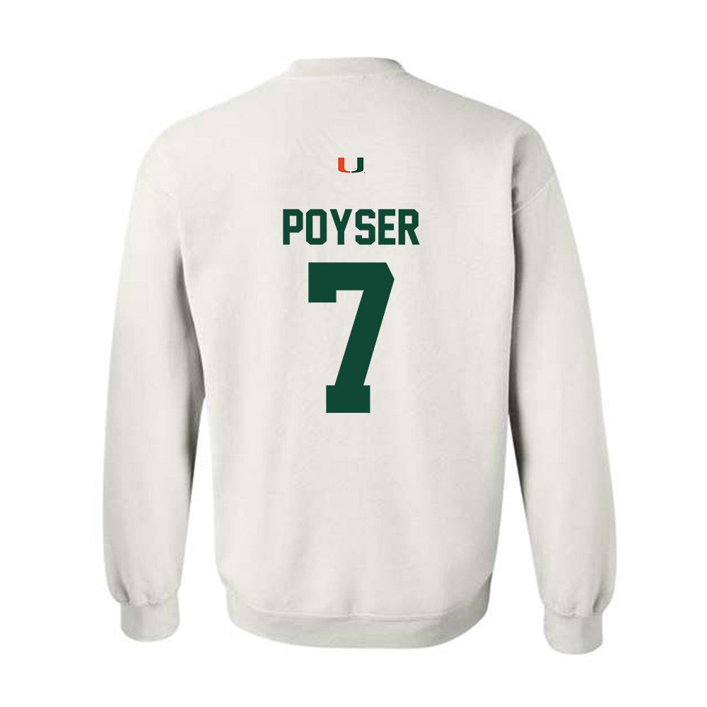 Miami - NCAA Football : Zechariah Poyser - Classic Shersey Crewneck Sweatshirt-1