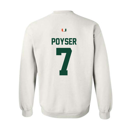 Miami - NCAA Football : Zechariah Poyser - Classic Shersey Crewneck Sweatshirt-1