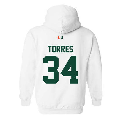 Miami - NCAA Baseball : Michael Torres - Classic Shersey Hooded Sweatshirt-1