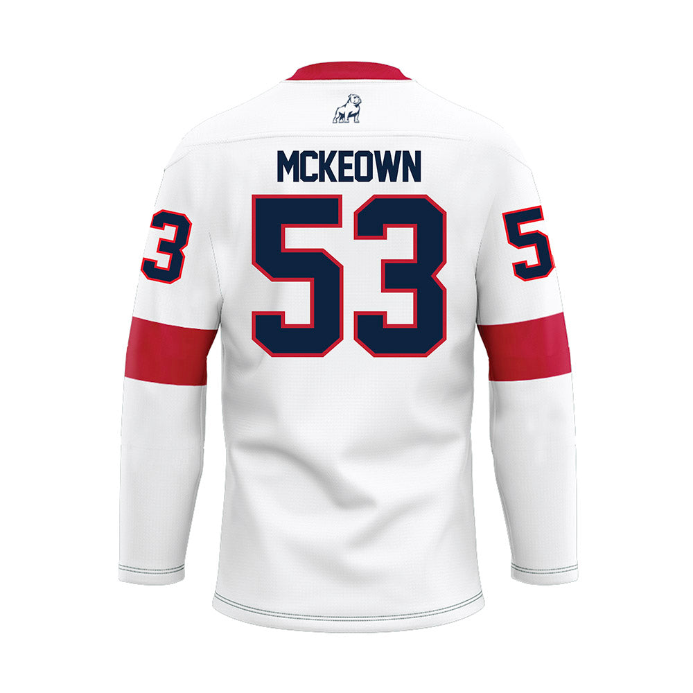 Samford - NCAA Football : Kaden McKeown - White Hockey Jersey-1
