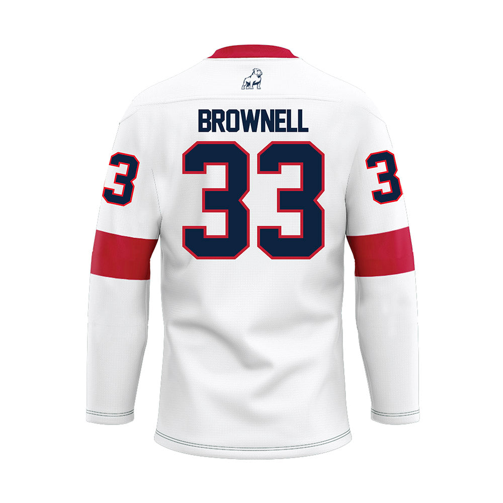 Samford - NCAA Men's Basketball : Jaden Brownell - White Hockey Jersey-1