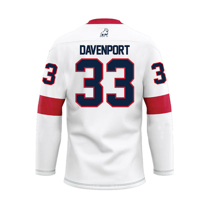 Samford - NCAA Football : Theodore Davenport - White Hockey Jersey