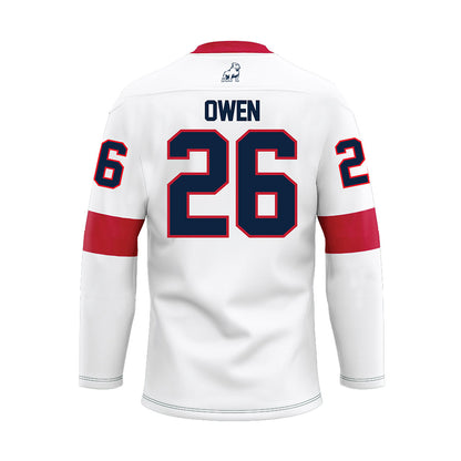 Samford - NCAA Football : Mitch Owen - White Hockey Jersey