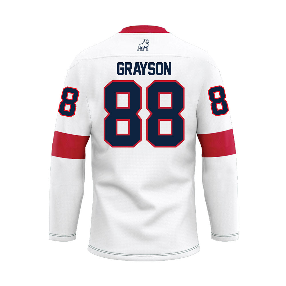 Samford - NCAA Football : Donovan Grayson - White Hockey Jersey-1
