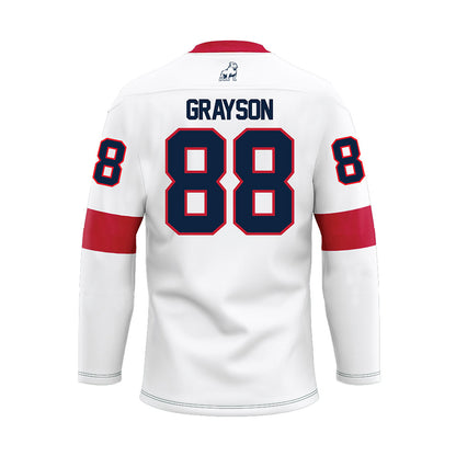 Samford - NCAA Football : Donovan Grayson - White Hockey Jersey-1