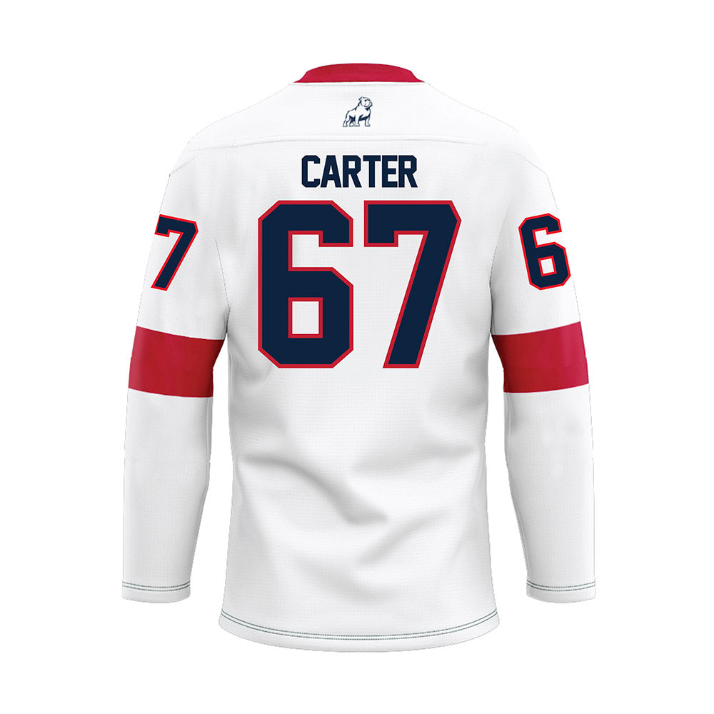 Samford - NCAA Football : Nate Carter - White Hockey Jersey-1